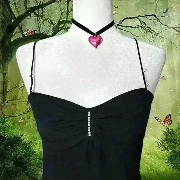 Y2k 90s Black Minimalistic MIDI Dress Size 6 - Picture 4 of 8